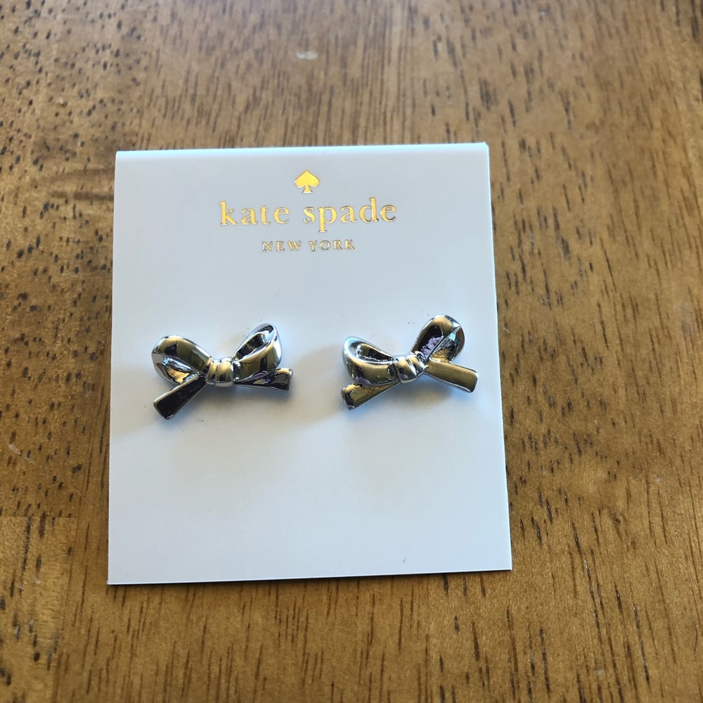 Kate Spade Bow Earrings Silver